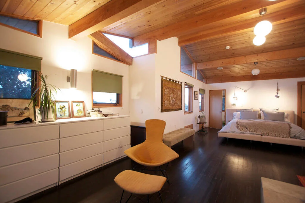 Modern kitchen with sleek design in Manhattan apartment.