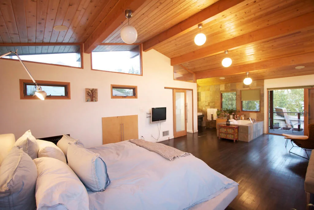 Modern kitchen with sleek design in Manhattan apartment.